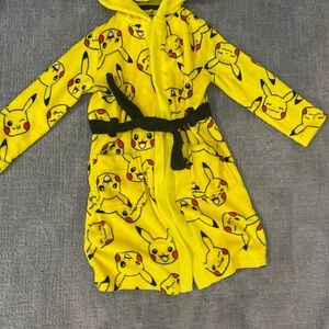 Yellow Pikachu Hooded Robe with Black Belt boys size 8